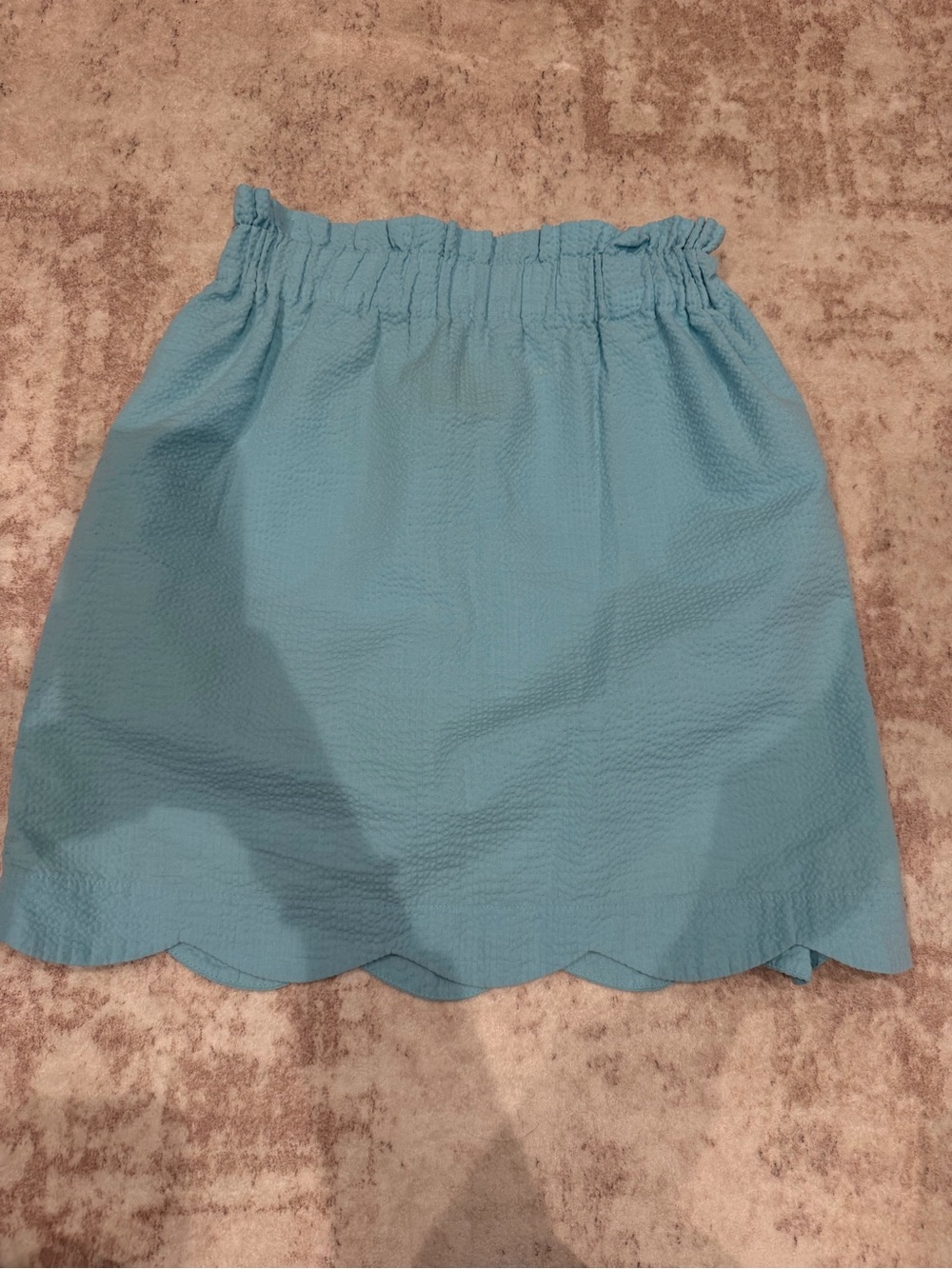 Lauren James Women’s Small Light Blue Seersucker Scalloped Mini Skirt
